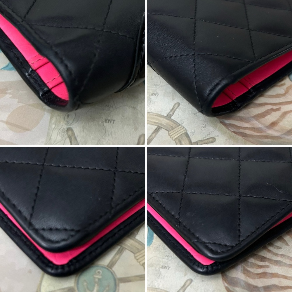 CHANEL Black Quilted Leather Wallet with Raised CC Logo - Picture 7 of 15
